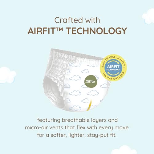 Image of .allter Breeze Baby Diaper Pants - L Size (9-14 Kgs) | 60 Count, Pack of 2 | AirFit Technology for Breathable Comfort | Dermat Tested | 12-Hour Dryness, Super Soft & Absorbent with Wetness Indicator