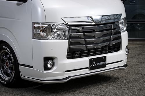 AKEa 200ハイエース4型〜 標準ボディ フロントリップスポイラーVer.2 (ホワイトパールクリスタルシャイン(070)+ブラック(202))