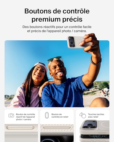Coque iPhone 17 Pro Max Belkin SheerForce protection MagSafe beige - 6