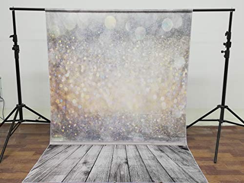 Kate 6.5 X 10 Ft/2 X 3 M Glitter Microfibre Backdrop Bokeh Halos Backdrop Grey Wooden Floor Background For Wall Decoration Photography Studio