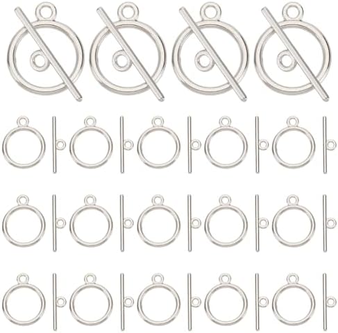 PH PandaHall 40 Plateaux De Bague Ajustables - Laiton 8mm - Argent/Or - Pour Création Bijoux