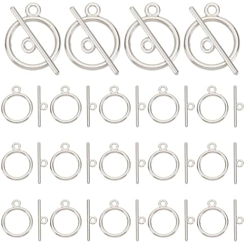 PH PandaHall 40 Sets Tibetan Style Toggle Clasps Cover