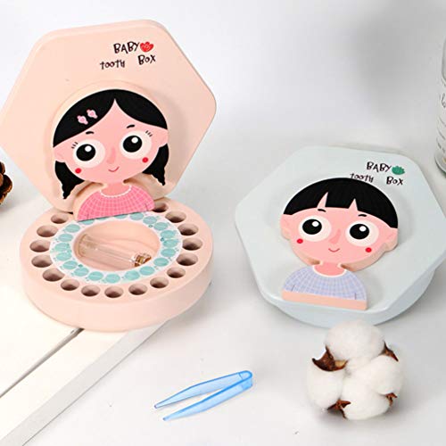 Toyvian 1 conjunto de caixa de dentes de bebê para meninas, linda caixa de armazenamento de dentes d