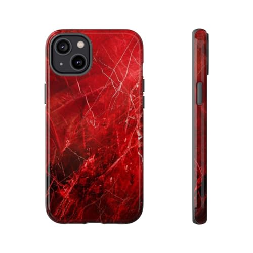 Coque iPhone 14 Plus marbre rouge rigide anti-rayures