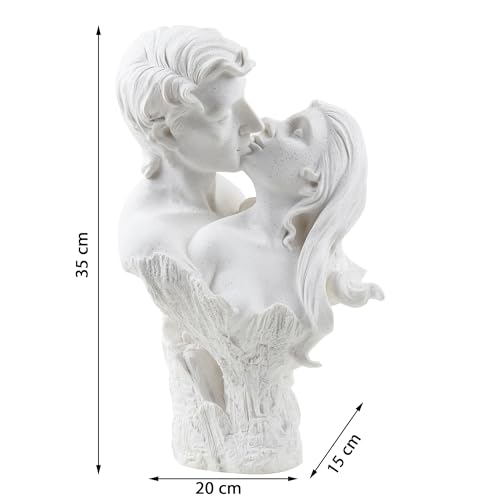 Image of ARMONIA Romantic Couple Sculpture, White Marble Finish, Premium Glitter Design,| Showpiece Figurine Idol for Home Decor Gift,New Year Gift,Christmas Decoration & Housewarming