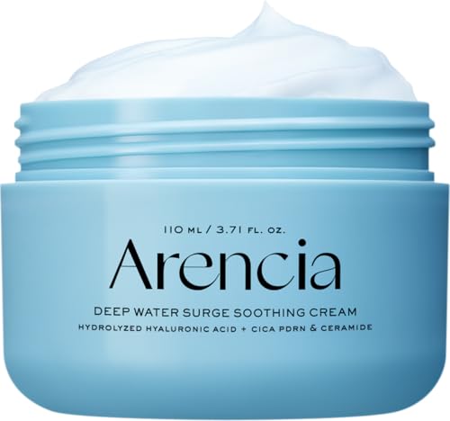 ARENCIA Deep Water Surge Soothing Cream, 3.72 fl oz, with Hyaluronic Acid, Cica PDRN and Ceramide