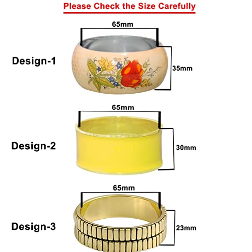 Beneficence Gratuity - Super Value Gift Or Reseller Pack Of 6 Masterfully Handmade Traditional Art Indian Bangles In Assorted Designs Colors In Resin Brass Wood Standard Wrist Size For Girls & Women #TOP1