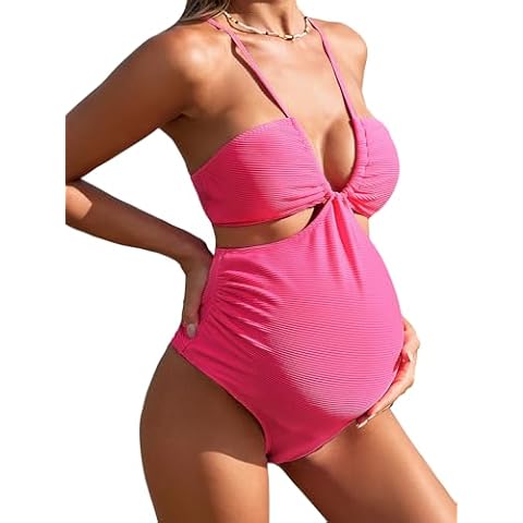 OYOANGLE Maternity One-Piece Swimsuit Cover