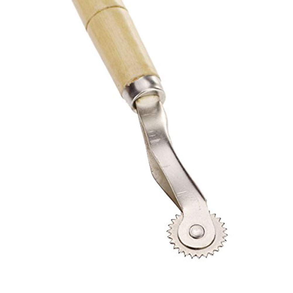 Roulette d'espacement de roulette de couture en acier de haute qualité avec poignée en bois pour la découpe de motifs et le bricolage
