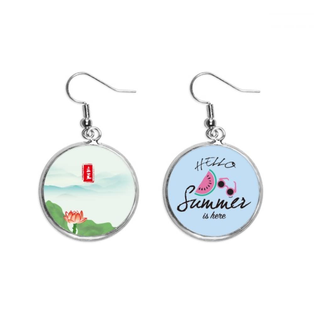 Pendientes de sandía ligeros Joyería frutal roja y verde para el lóbulo 5