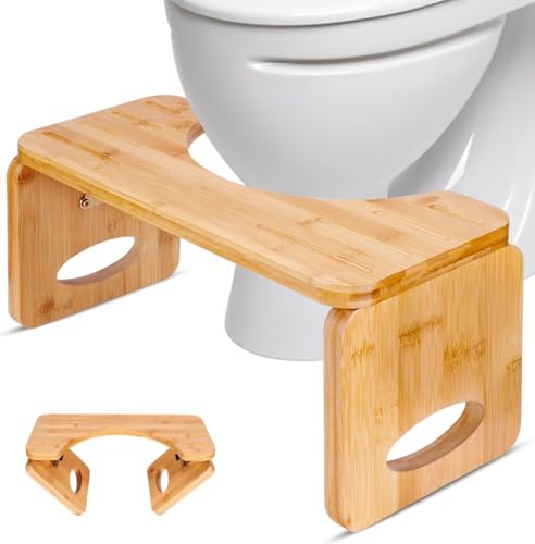 Carbagjoy 【設置工事不要】竹製 トイレ用 踏み台 トイレ台足台 足置き台 お通じ解消 トイレ用サポート (ダークブラウン)