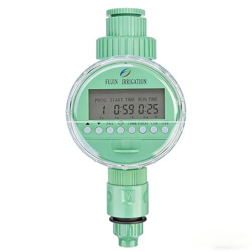 TRJZWA Ordenador de riego con Pantalla LCD, Resistente y Duradero, Color Verde