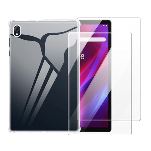 Funda para Lenovo Tab K10 10.3 con protector de vidrio templado transparente