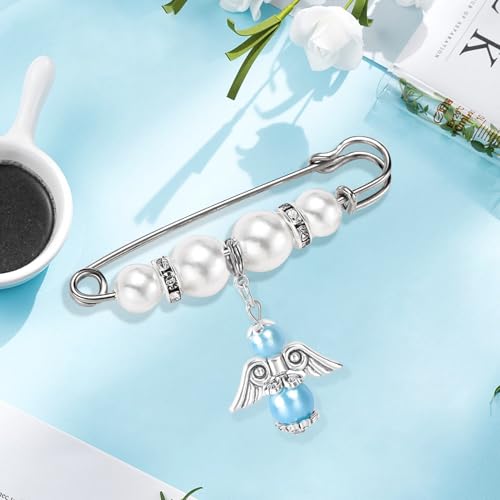 Something Blue Angel Bouquet Charm, Wedding Day Hug Guardian Angel Charm, Memorial Gift for Bride, Wedding Gift from Mom or Dad2