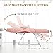 OmySalon Massage Salon Tattoo Chair Esthetician Bed with Upgraded Hydraulic Stool,Multi-Purpose 3-Section Facial Bed Table, Adjustable Beauty Barber Spa Beauty Equipment, Pink