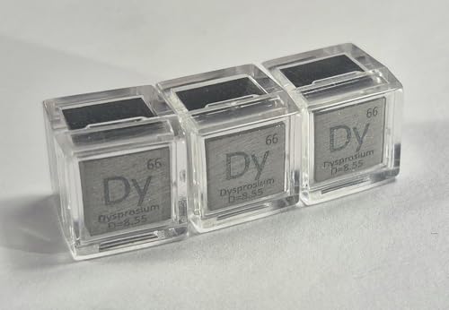 Image of 0.39 inch 10mm Dysprosium Metal Cube Dy up to 99.99% Pure Periodic Table Element Engraved Density Collection Science Education Display Block Cube + Acrylic Case Box - 1PC