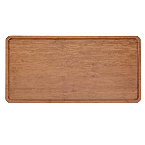 Bandeja de bambú para servir alimentos y postres, decoración del hogar y la oficina, diseño estable para uso diario, tamaño pequeño (7,8 x 6,5 x 2,6 cm)