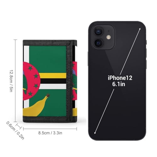 Dominica Flag with Banana wallet for men women change wallets coin pouch2