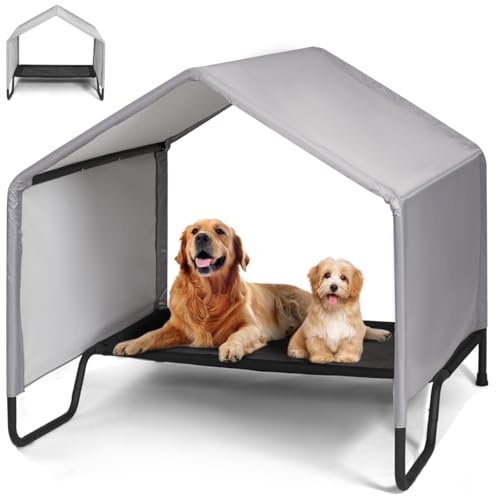 42' Large Outdoor Dog House for All Breeds Dogs, Waterproof & Snowproof 600D Oxford Dog House...