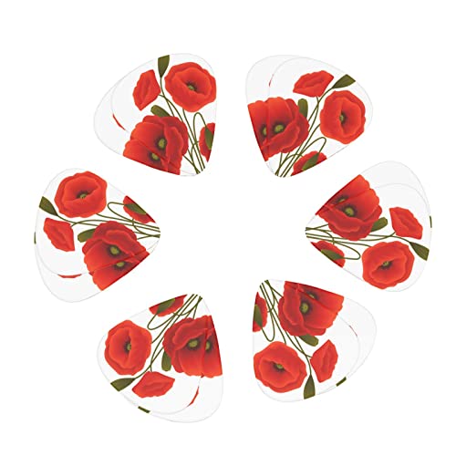 Médiators Guitare 12-Pack Fleurs De Pavot Médiators Guitare Électrique Guitare Acoustique Diverses Guitares - Les Beatles, Paul McCartney, John Lennon, RIngo Starr, George Harrison Médiators Guitare 12-Pack Fleurs De Pavot Médiators Guitare Électrique Guitare Acoustique Diverses Guitares