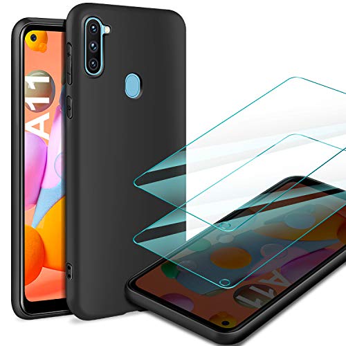 AROYI Funda Samsung Galaxy S20 FE/S20 Lite & [2 Pack] Cristal Templado, Carcasa Silicona TPU Ultra Fina Alta Resistente y Flexibilidad Fundas Cover Caso para Samsung Galaxy S20 FE/S20 Lite-Negro