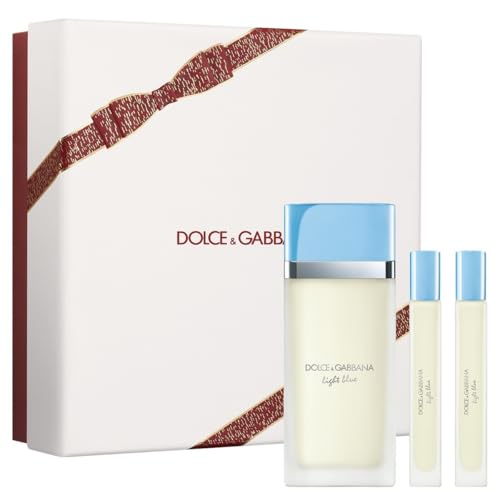 Catálogo para Comprar On-line Light Blue Dama Top 5. 43 Light Blue by Dolce and Gabbana for Women - 3 Pc Gift Set 3.3oz EDT Spray, 2 x 0.33oz EDT Spray (Mini)