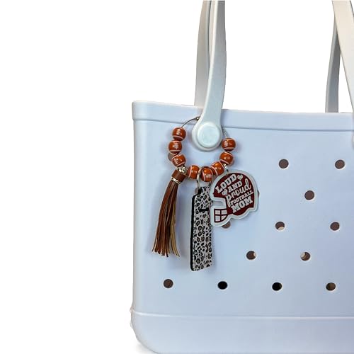 Jvuessieye Sports Wooden Beads Charms for Bogg Bag Accessories Football Football Accessories Decor For Bogg Bag Backpack Handbag Tote Rubber Beach Bag Gifts For Boys Teen Girls Boys