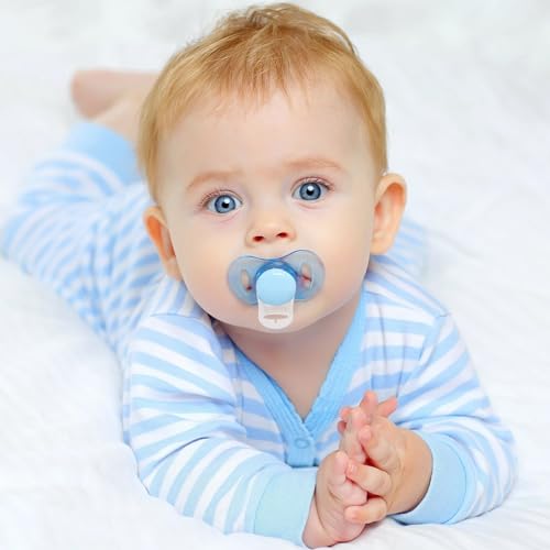 Silikon-Knopf-Ring, 6 Stück Schnuller Adapter,Silikon Baby Dummy Schnuller Halter Clip Adapter Ring für Schnuller, Silikon-Knopf-Ring (Transparente Farbe)