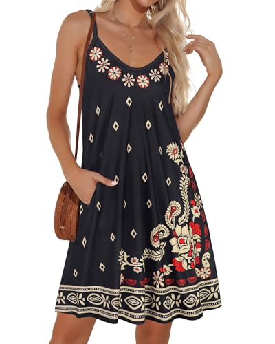 Image of JOELLYUS Womens Spaghetti Strap Dress Summer Dresses Beach Cover Ups Casual Sundresses with Pockets 2026