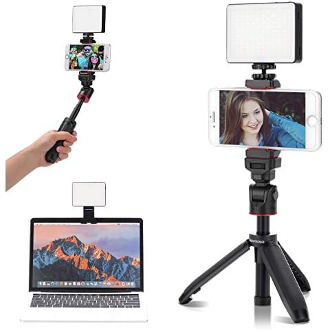 Newmowa Video Conference Lighting kit, Dimmable 3200K-5600K with Tabletop Travel Mini Tripod for Remote Working Video Conferencing, Live Streaming, Video Shooting, Vlog, Makeup, Selfie, YouTube, etc Cover