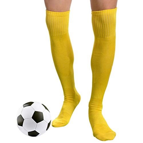 Aniwon Long High Over Knee Mens Soccer Basketball Athletic Socks Dry Fast,Medium,Yellow
