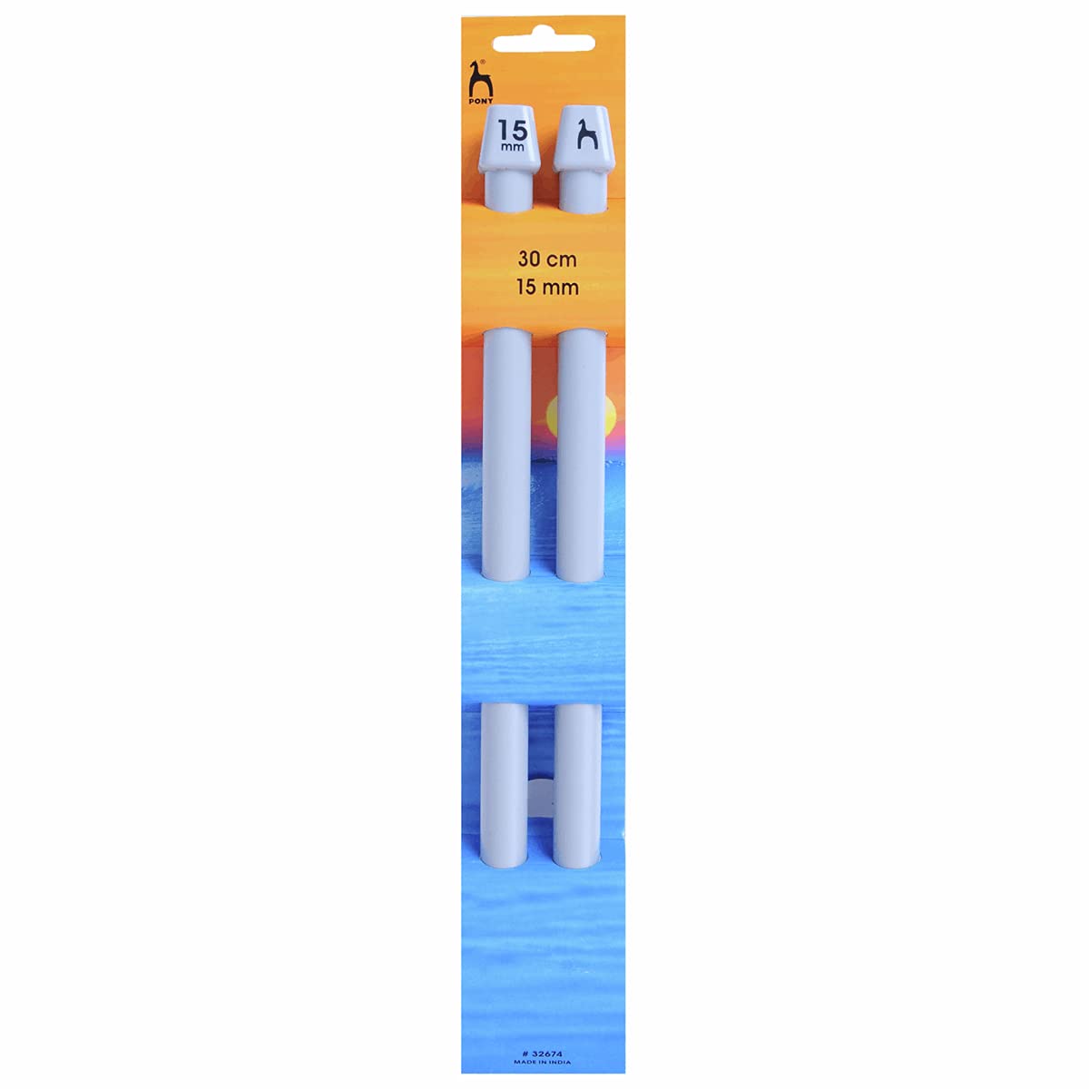 Pony Plastic Knitting Pins/ Knitting Needles 30cm long - 15mm