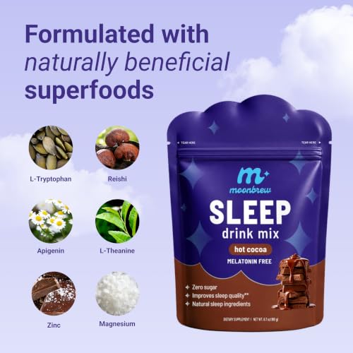 Image of MoonBrew Magnesium Hot Cocoa Sleep Aid - Sugar-Free Calming Drink Mix - 1PK
