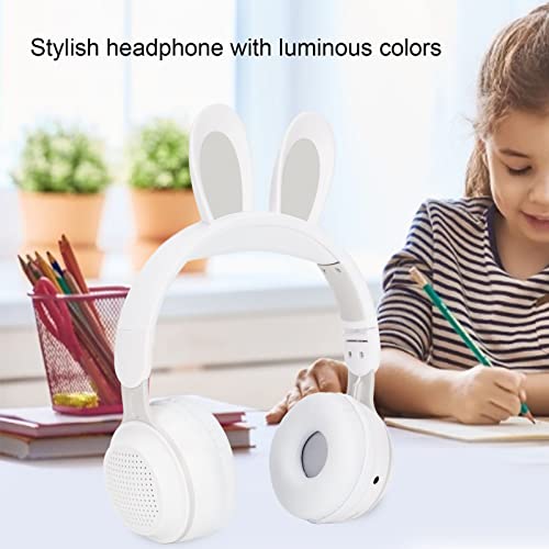 Kids Headphones, Bluetooth 5.0 Headphones with Rabbit Ear, Over Ear LED Light Foldable Wireless Headset, Support TF/AUX - Image 3