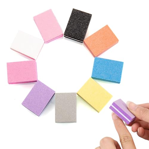 YAZWUR 18 Piezas Pulidor de Uñas, Bloques de Lima de Uñas Doble Cara, Herramientas de Cuidado de Uñas, Taco Pulidor Doble Cara con Grano, Lima Pulidora Lavable para Uñas de Gel y Acrílico