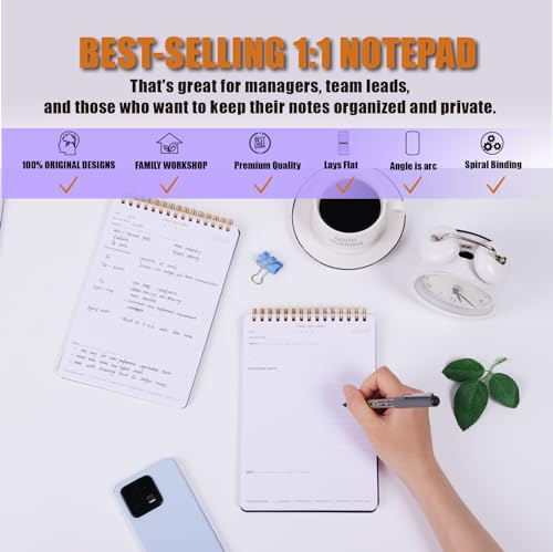 Business Meeting Notebook for Work With Action Items – Bestselling 1:1 Spiral Notepad is Great for Managers, Team Leads, Educators - Keep Notes Organized During Note-taking Process -Black-A5 13 Business Meeting Notebook for Work With Action Items – Bestselling 1:1 Spiral Notepad is Great for Managers, Team Leads, Educators - Keep Notes Organized During Note-taking Process -Black-A5 - Image 7