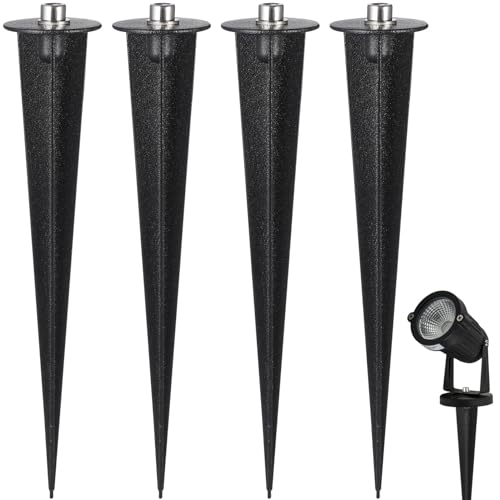 JOINPAYA 8 Piezas Soportes de Aluminio para Luces Solares de Jardín Resistentes y Ligeros de Repuesto para Iluminación Exterior para Caminos y Paisajismo Color Negro