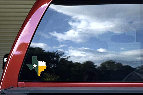 StickerTalk Green and Gold Die Cut Texas Flag Vinyl Sticker, 4 inches by 4 inches