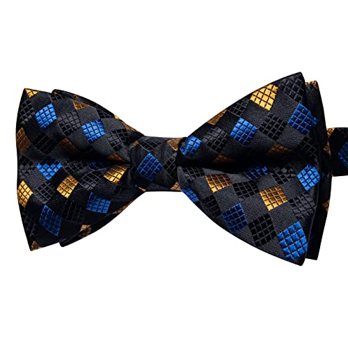 Image of YourTies Bow Ties for Men Pretied Bowties Solid Color Satin Bow Tie Formal Business Tuxedo Wedding Party Prom