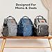 KeaBabies Baby Diaper Bag Backpack - Large Baby Bag for Boys, Girls, Waterproof Multi Function Travel Diaper Backpack with Changing Pad, Durable Travel Essentials for Moms and Dads (Classic Gray)