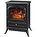 HomCom 16" 1500W Free Standing Electric Wood Stove Fireplace Heater - Black