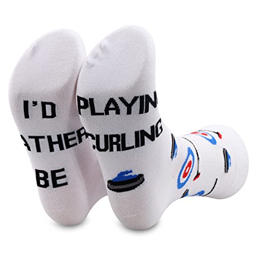 ZJXHPO Winter Sport Curling Crew Sock I’d Rather Be Playing Curling Novelty Sock Curling Coach Player Fan Lover Gift4