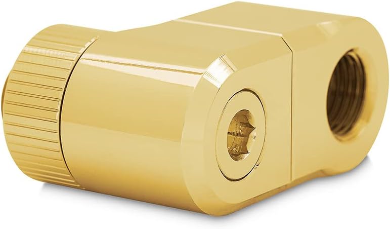 EKWB EK-Quantum Torque Double Rotary Offset 28 Fitting, Gold, 2-Pack