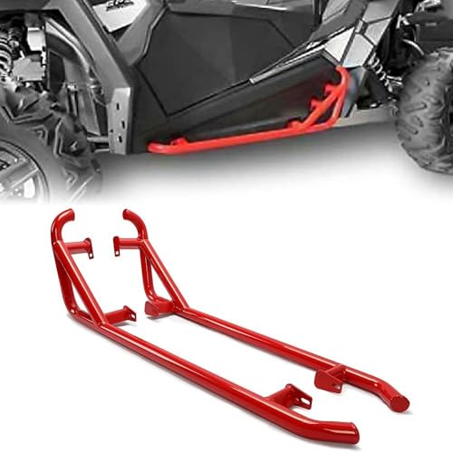 Red Nerf Bars Rock Sliders Compatible with 2014-2023 Polaris RZR