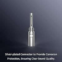 Vista 7 de Viborg 8 conectores de plátano chapados en plata, con bloqueo de tornillo de 0.157 in, conectores HiFi para cable de altavoz, placa de pared, cine