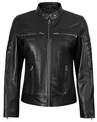 Café Racer Leather Jacket - Black
