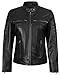 Decrum Leather Jackets for Women - Womens Leather Jacket | [1313724] Black Cafe Racer, L