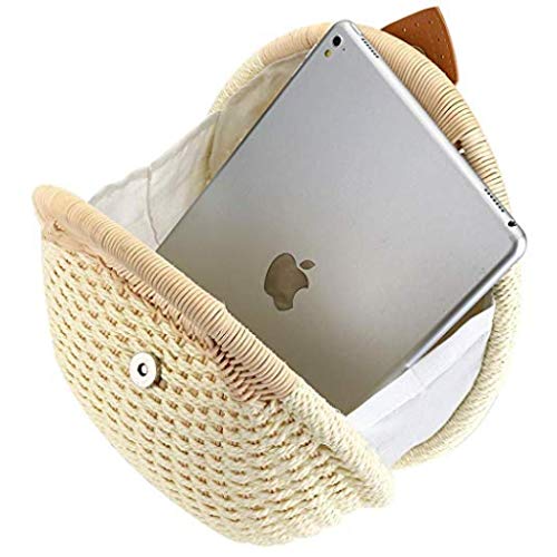 Puedo Women Shell Shape Straw Bag Rattan Woven Beach Handbags Summer Straw Tote Bag (Blue Green) #TOP4