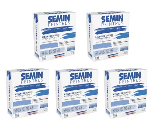 Semin Lisseur, Enduit de Lissage Extra Fin en Poudre pour Finition des Murs,...