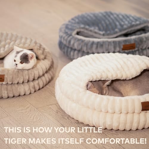 CheerPals Cat Bed with Cover 50 cm, Washable Cosy Cave, Winter Hideaway with Highly Elastic Sleeping Pillow for All Cats - Image 9